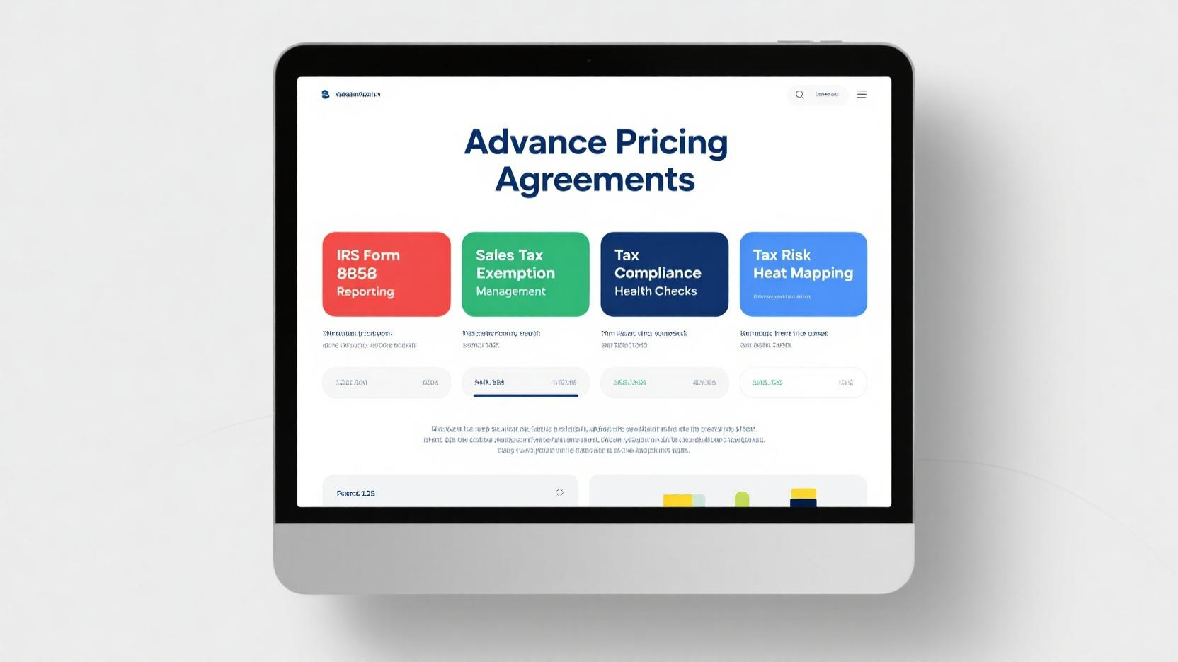 Comprehensive Guide to Advance Pricing Agreements, IRS Form 8858 Reporting, Sales Tax Exemption Management, Tax Compliance Checks, and Risk Heat Mapping