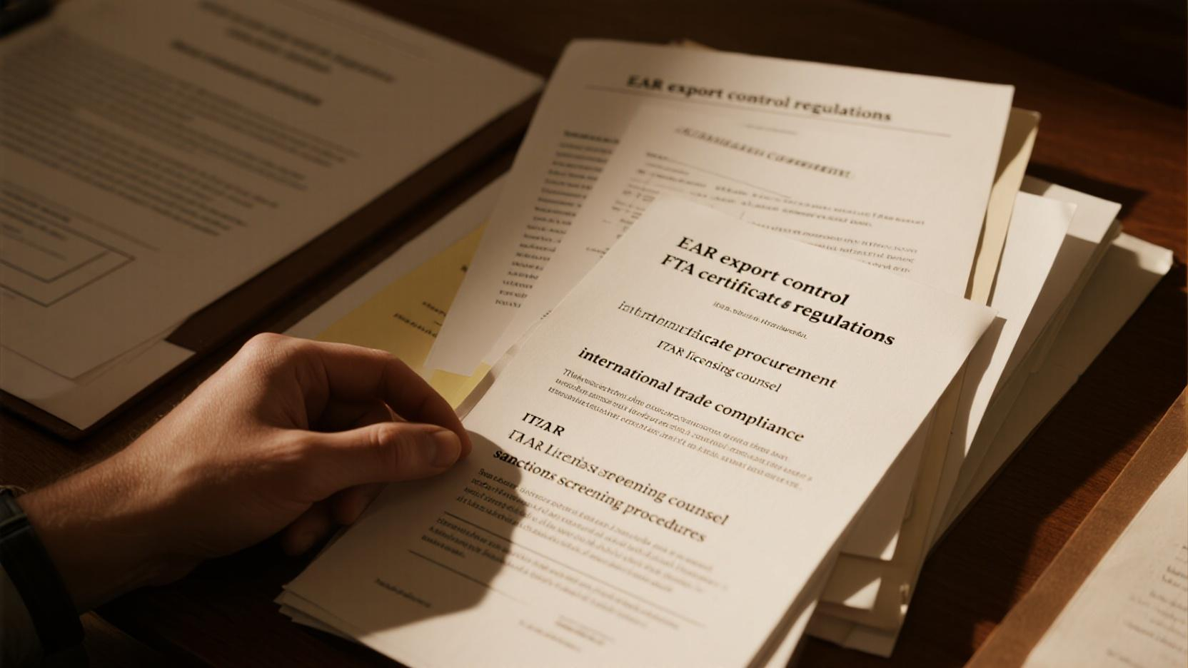 Comprehensive Guide to International Trade Compliance: ITAR Licensing, EAR Regulations, Sanctions Screening & FTA Certificate Procurement